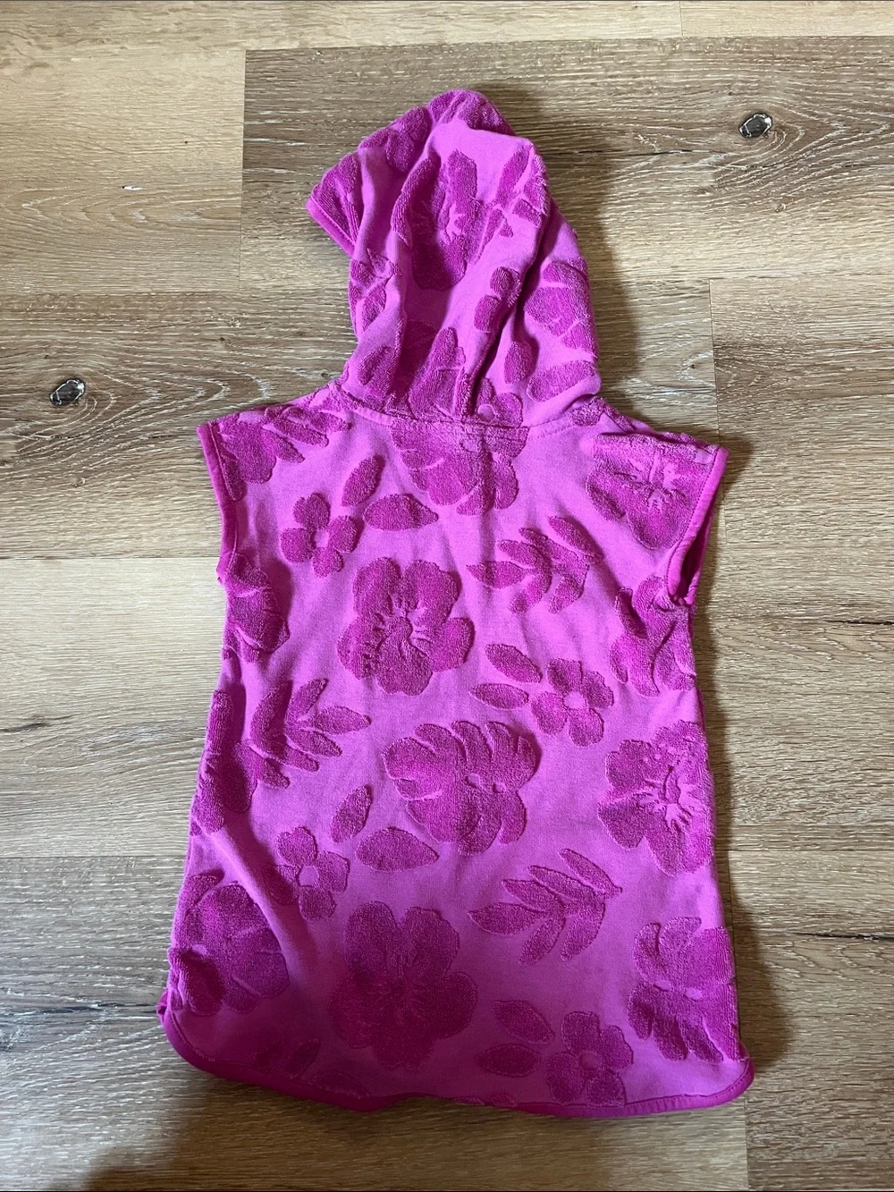 Cat & Jack Hot Pink Hooded Floral Terry One-Piece